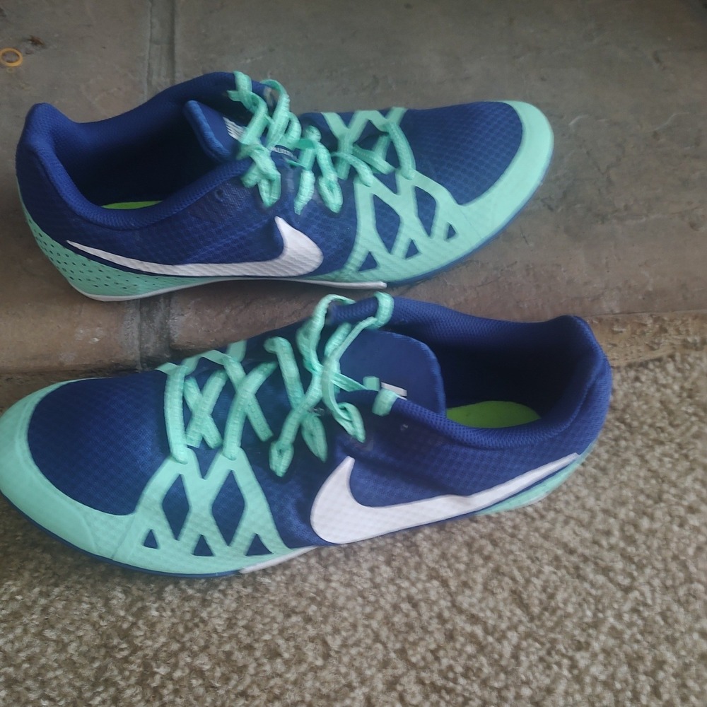 Nike Zoom Rival M 8 Track Spikes Blue Mint Mens 12 Running Shoes 806559-413